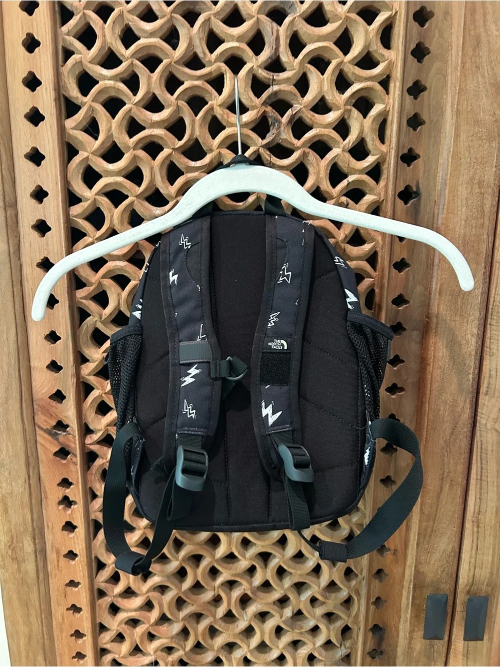 The North Face Kids Sprout Black Lightning Backpack with Lime Accents